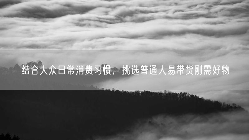 结合大众日常消费习惯，挑选普通人易带货刚需好物